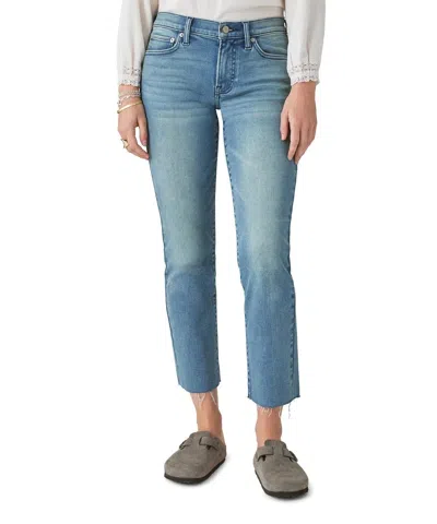 Lucky Brand Crop Jeans Womens Blue Denim Cotton Stretch Straight Leg Red962