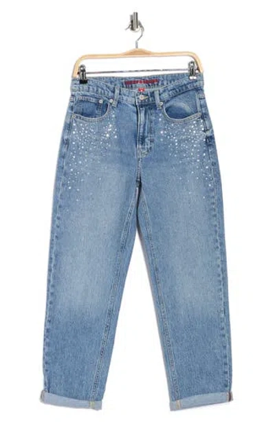 Lucky Brand Crystal Studded Boyfriend Jeans In Blue