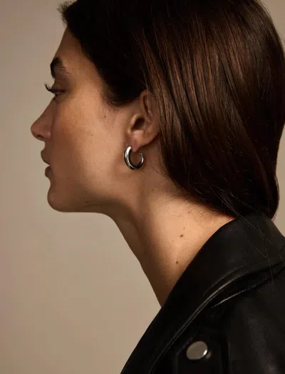 Lucky Brand Curl Hoop Earrings In Black