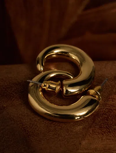 Lucky Brand Curl Hoop Earrings In Gold