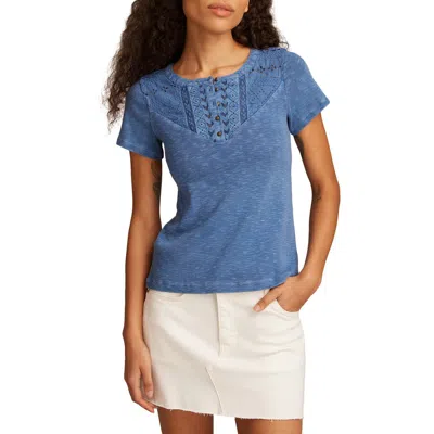 Lucky Brand Cutwork Cotton Henley