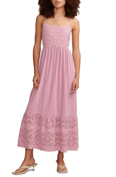 Lucky Brand Cutwork Sundress In Smokey Grape