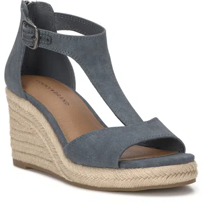 Lucky Brand Cyleste Platform Wedge Espadrille In Blue