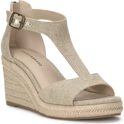 Lucky Brand Cyleste Platform Wedge Espadrille In Nude