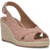 Lucky Brand Cyrila Platform Wedge Sandal In Bellini Blush Lace Floral