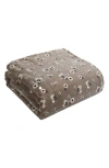Lucky Brand Daisy Faux Shearling Throw Blanket In Beige