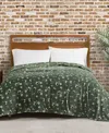 Lucky Brand Daisy Floral Cozy Plush Blanket, Full/queen In Green
