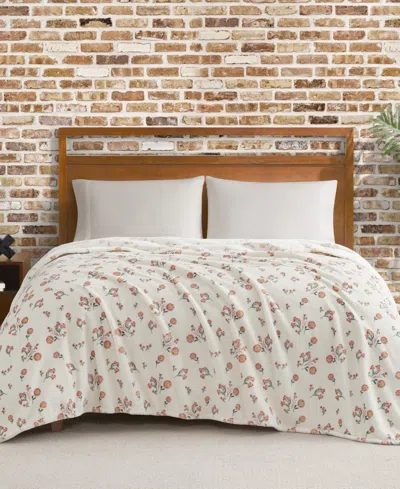 Lucky Brand Daisy Floral Cozy Plush Blanket, Full/queen In White