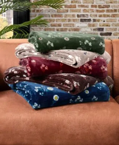 Lucky Brand Daisy Floral Cozy Plush Blankets In Multi