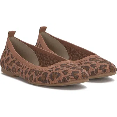 Lucky Brand Daneric Ballet Flat Women's M Red Leopards Slip On Shoes Htat1216 In Brown
