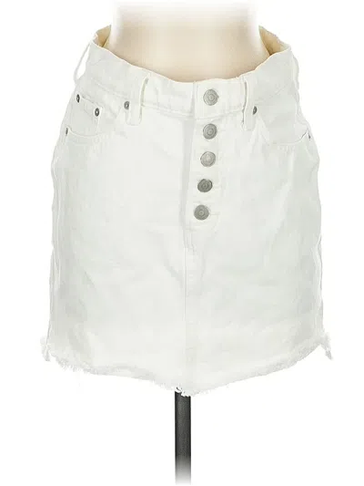 Pre-owned Lucky Brand Denim Skirt In White