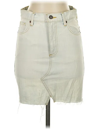 Pre-owned Lucky Brand Denim Skirt In White