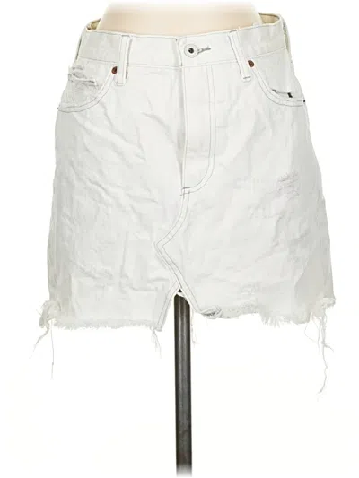 Pre-owned Lucky Brand Denim Skirt In White