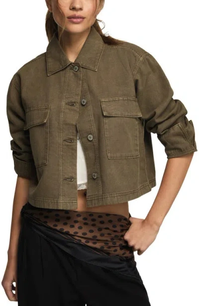 Lucky Brand Denim Utility Jacket In Green