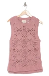 Lucky Brand Diamond Open Knit Sleeveless Sweater Vest