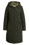 Lucky Brand Hooded Quilted Jacket In Olive/sage