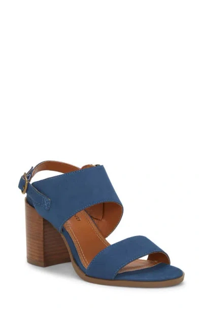 Lucky Brand Dinzin Ankle Cuff Sandal In Dark Chambray,blue