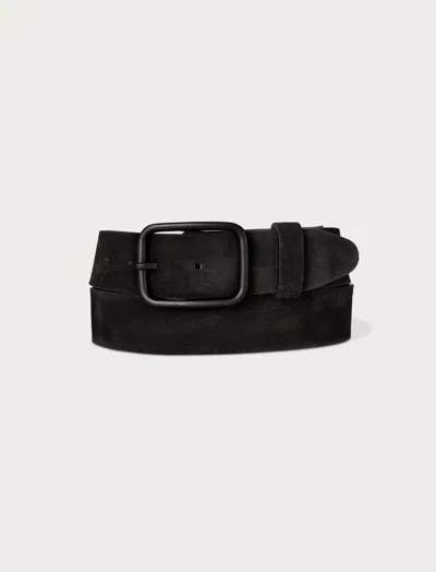 Lucky Brand Distressed Suede Leather Belt In Black