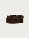 Lucky Brand Distressed Suede Leather Belt In Green