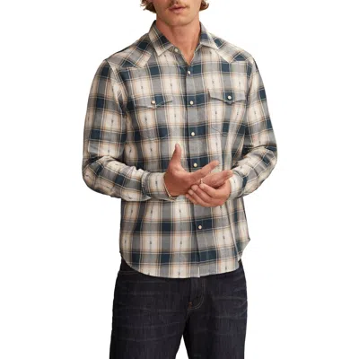 Lucky Brand Dobby Plaid Western Shirt In Multi