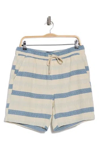 Lucky Brand Dobby Stripe Cotton Drawstring Shorts In Neutral
