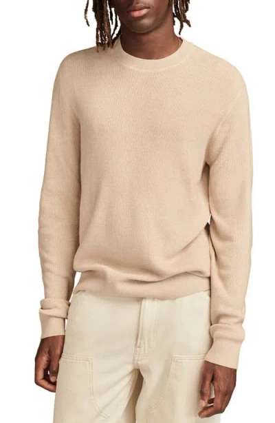 Lucky Brand Dorito Rib Crewneck Sweater In Straw Heather