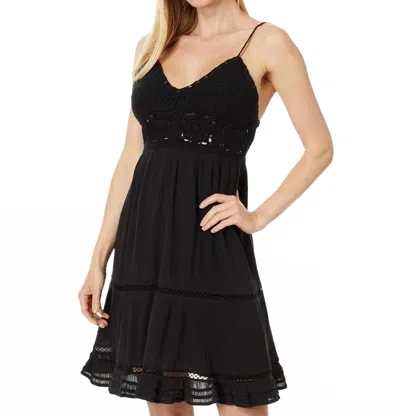 Lucky Brand Dream Crochet Mini Dress In Black