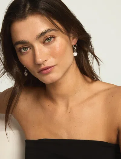 Lucky Brand Drop Crystal Earrings In Metallic