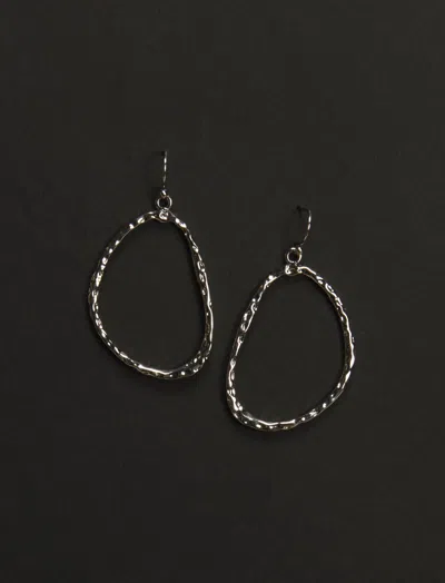 Lucky Brand Drop Hoop Earrings In Silver