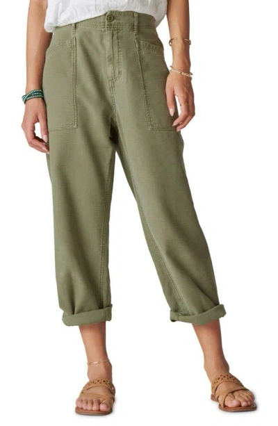 Lucky Brand Utility Wide Leg Pants In Dusty Olive