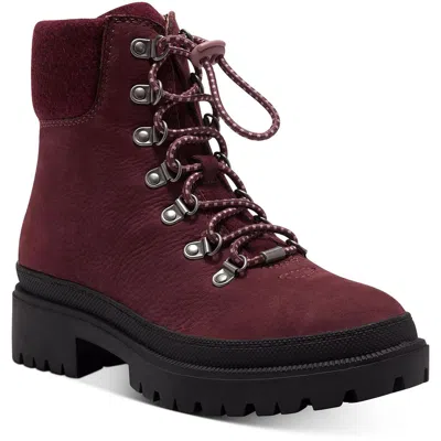 Lucky Brand Eavan Womens Suede Ankle Combat & Lace-up Boots In Multi