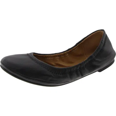 Lucky Brand Elainy Womens Stretch Leather Ballet Flats In Black