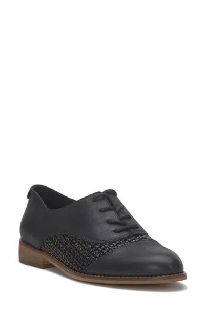 Lucky Brand Elfie Oxford In Black Distress/woven