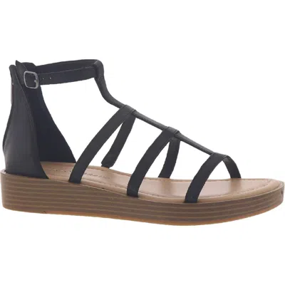Lucky Brand Ellian Womens Leather Caged Gladiator Sandals In Black