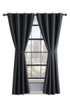 Lucky Brand Ember Thermal Set Of 2 Curtain Panels In Charcoal