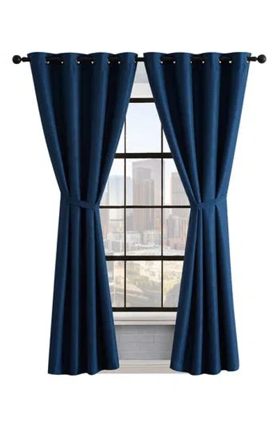 Lucky Brand Ember Thermal Set Of 2 Curtain Panels In Indigo