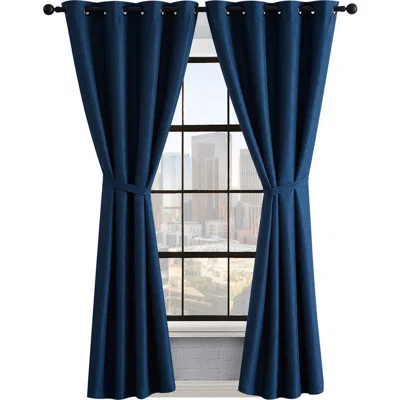 Lucky Brand Ember Thermal Set Of 2 Curtain Panels In Indigo