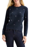 Lucky Brand Embroidered Bow Sweater In Blue