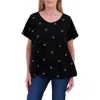 Lucky Brand Embroidered Cotton T-shirt In Citrus Embroidery