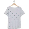 Lucky Brand Embroidered Cotton T-shirt In Heather Grey