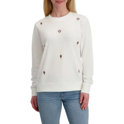 Lucky Brand Embroidered Crewneck Sweatshirt In Neutral