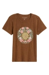 Lucky Brand Embroidered Floral Sun Cotton Graphic T-shirt In Brown