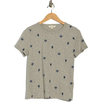 Lucky Brand Embroidered T-shirt In Gray