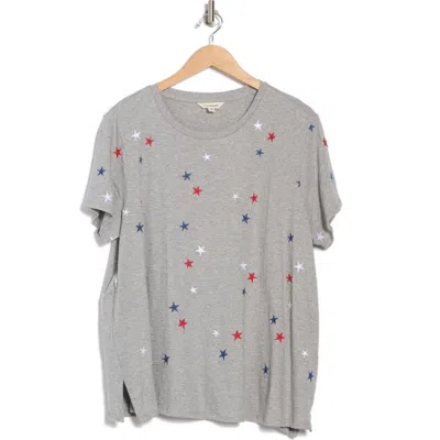 Lucky Brand Embroidered Twist Cotton T-shirt In Multi