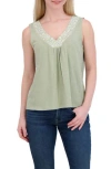 Lucky Brand Embroidered V-neck Cotton Tank