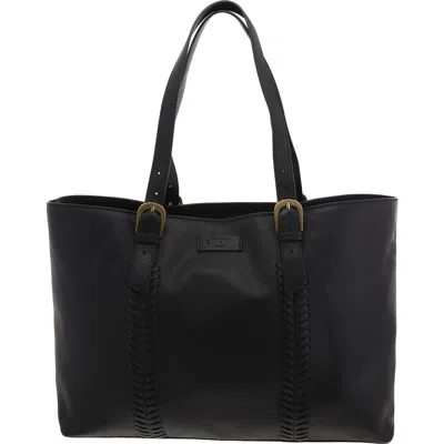 Lucky Brand Emma Womens Buckle Leather Tote Handbag In Black