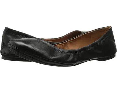 Lucky Brand Emmie Ballet Flat Women's 8.5 Black Leather Round Toe Shoes Khd2059