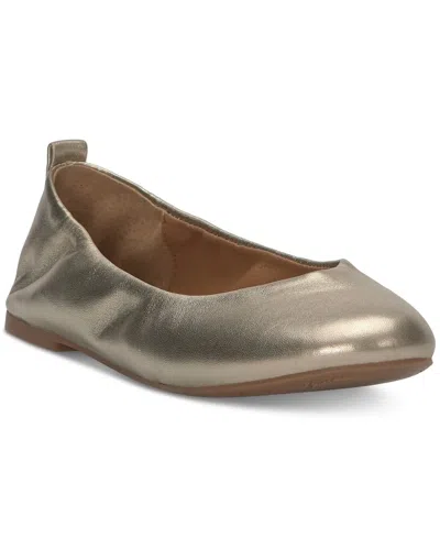 LUCKY BRAND EMMIELOU BALLET FLATS WOMENS GOLD LEATHER SLIP ON SHOES GAL1791