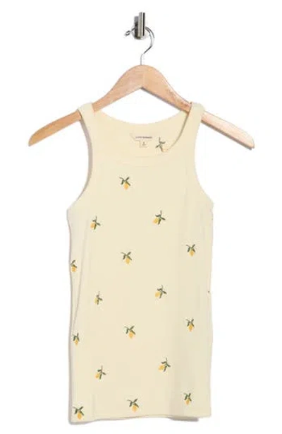 Lucky Brand Essential Cotton Rib Tank In Yellow