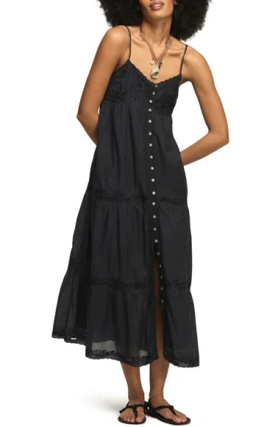 Lucky Brand Eyelet Embroidery A-line Dress In Black